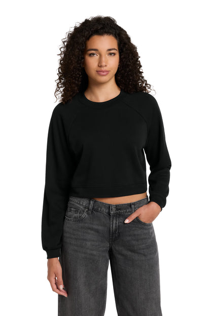 BELLA+CANVAS Women's Raglan Pullover Sponge Fleece - Black - front