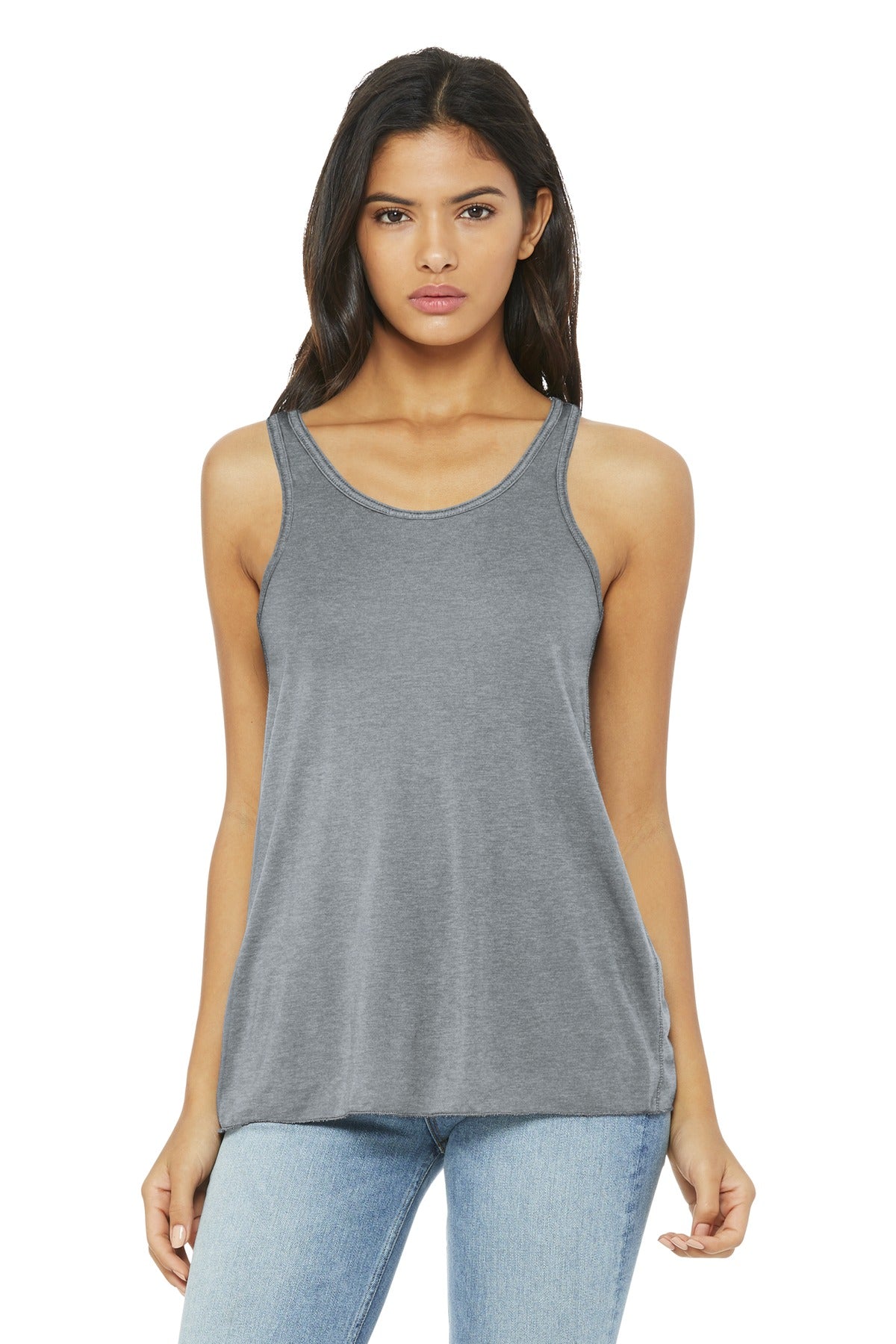 BELLA+CANVAS Women's Flowy Racerback Tank - Athletic Heather - front
