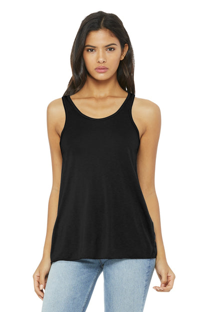 BELLA+CANVAS Women's Flowy Racerback Tank - Black - front