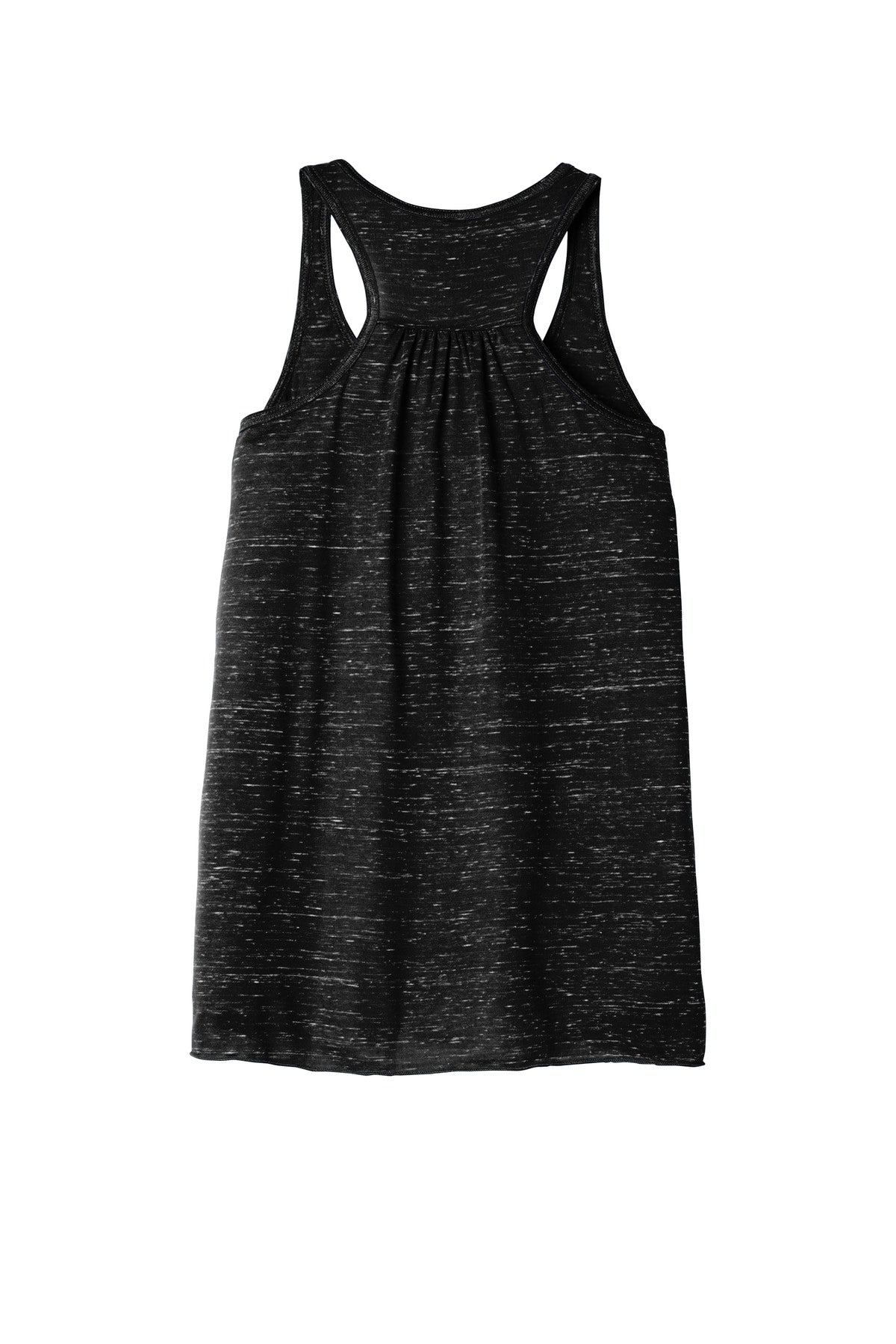 BELLA+CANVAS Women's Flowy Racerback Tank - Black Marble - flat back