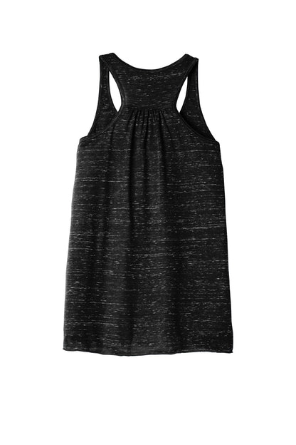 BELLA+CANVAS Women's Flowy Racerback Tank - Black Marble - flat back