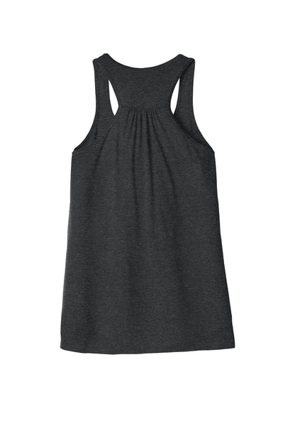BELLA+CANVAS Women's Flowy Racerback Tank - Dark Grey Heather - flat back