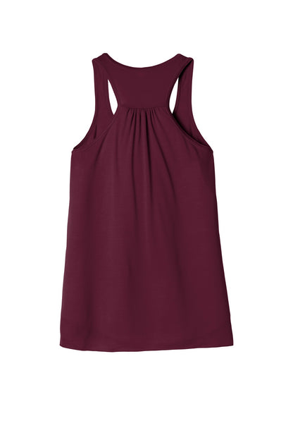 BELLA+CANVAS Women's Flowy Racerback Tank - Maroon - flat back