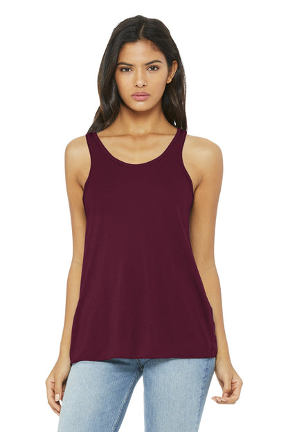 BELLA+CANVAS Women's Flowy Racerback Tank - Maroon - front