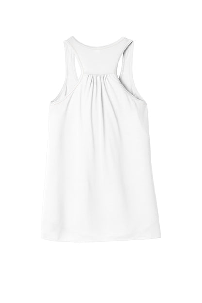 BELLA+CANVAS Women's Flowy Racerback Tank - White - flat back