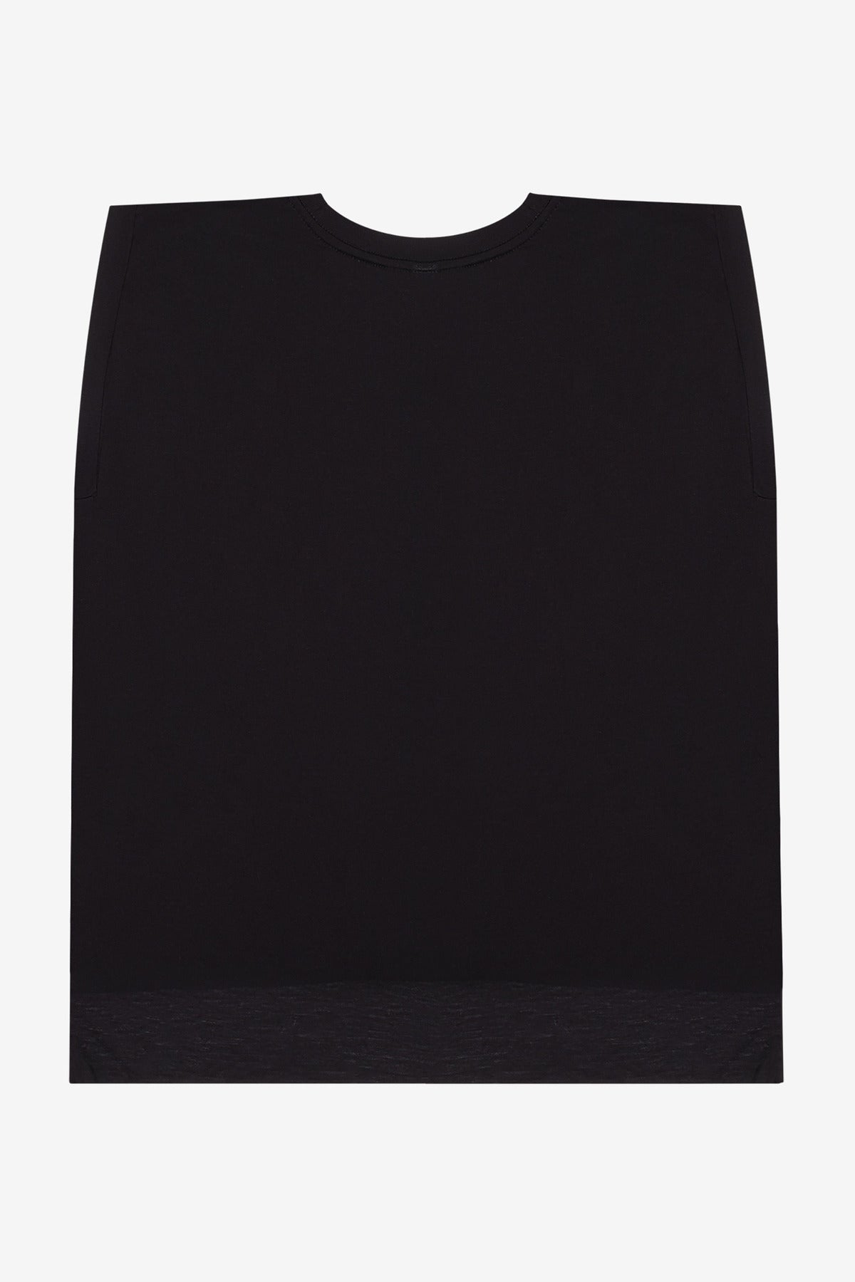 BELLA+CANVAS Women's Flowy Muscle Tee with Rolled Cuffs - Black - flat back