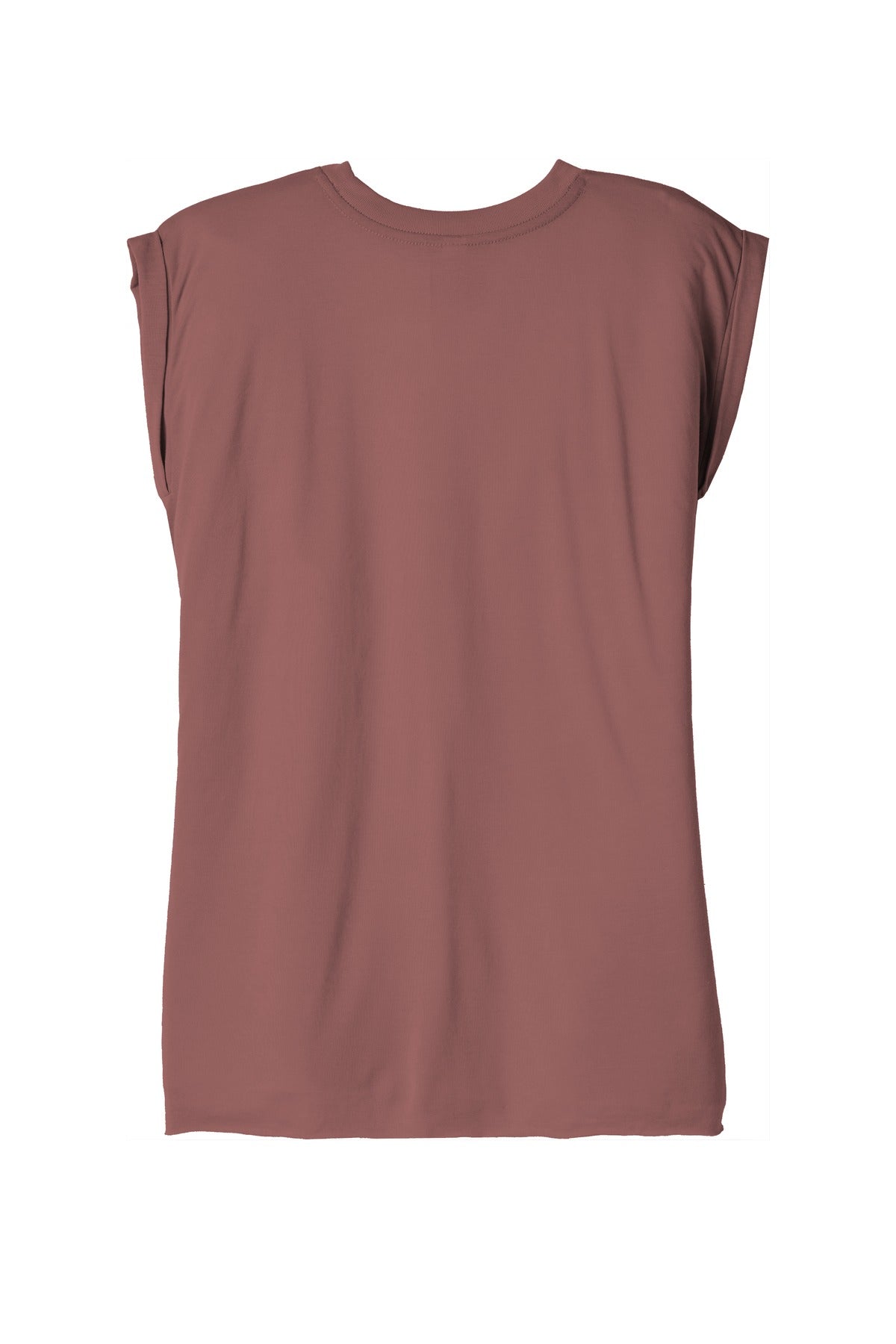 BELLA+CANVAS Women's Flowy Muscle Tee with Rolled Cuffs - Mauve - flat back