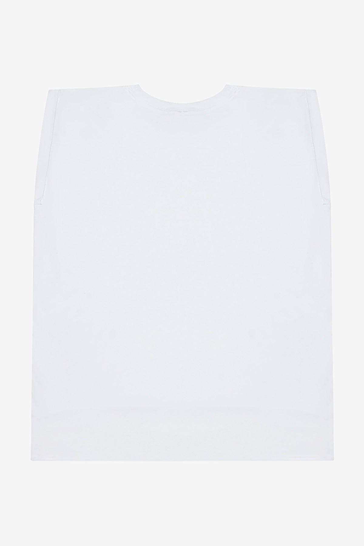 BELLA+CANVAS Women's Flowy Muscle Tee with Rolled Cuffs - White - flat back