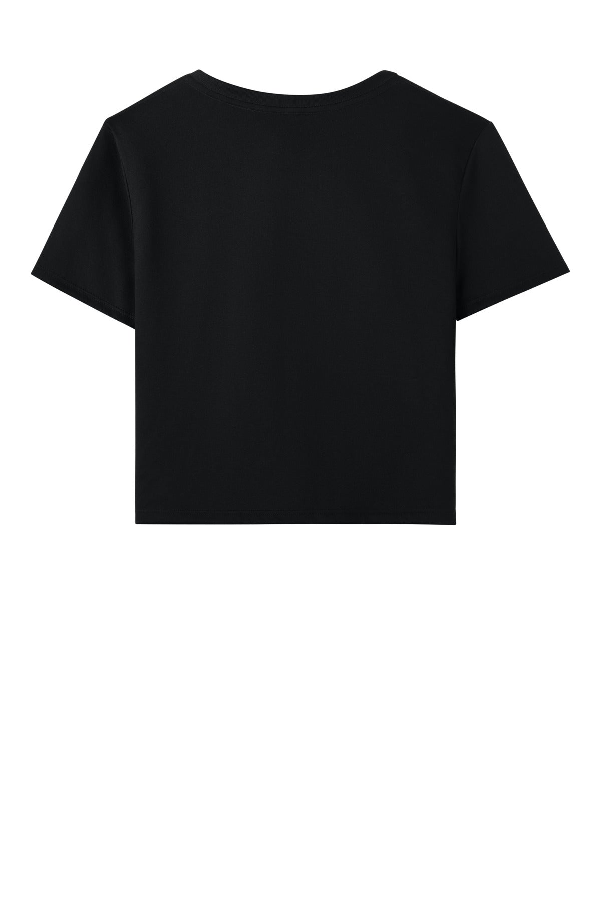 BELLA+CANVAS Women's Flowy Cropped Tee - Black - flat back