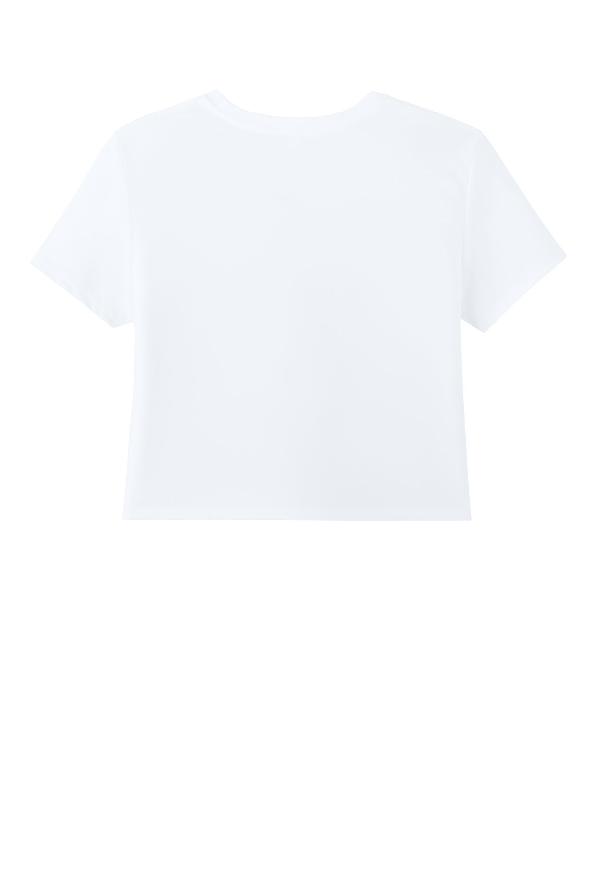 BELLA+CANVAS Women's Flowy Cropped Tee - White - flat back