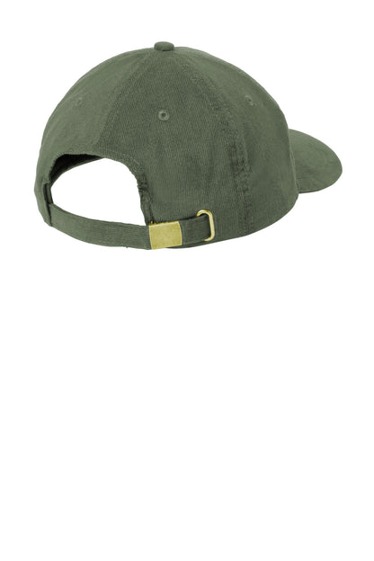 Port Authority Light Corduroy Dad Cap - Olive Green - back