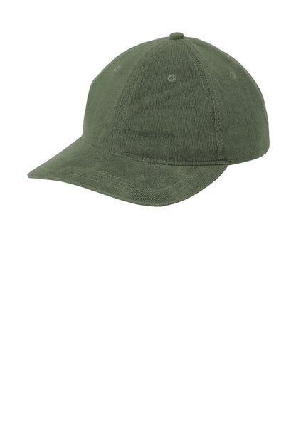 Port Authority Light Corduroy Dad Cap - Olive Green - front