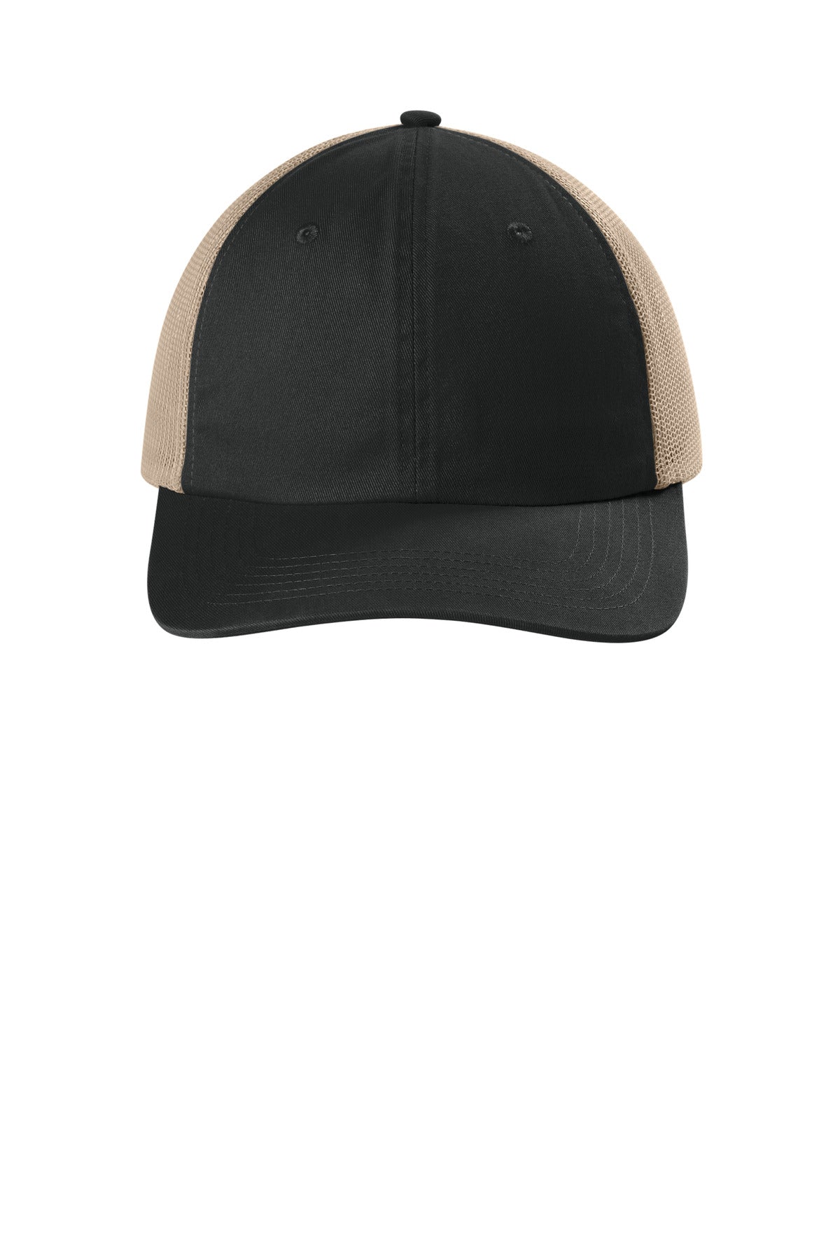 Comfort Colors Sunwashed Trucker Cap - Black - flat front