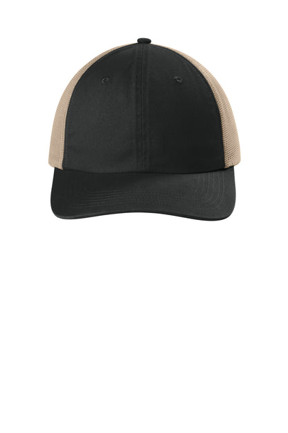 Comfort Colors Sunwashed Trucker Cap - Black - flat front