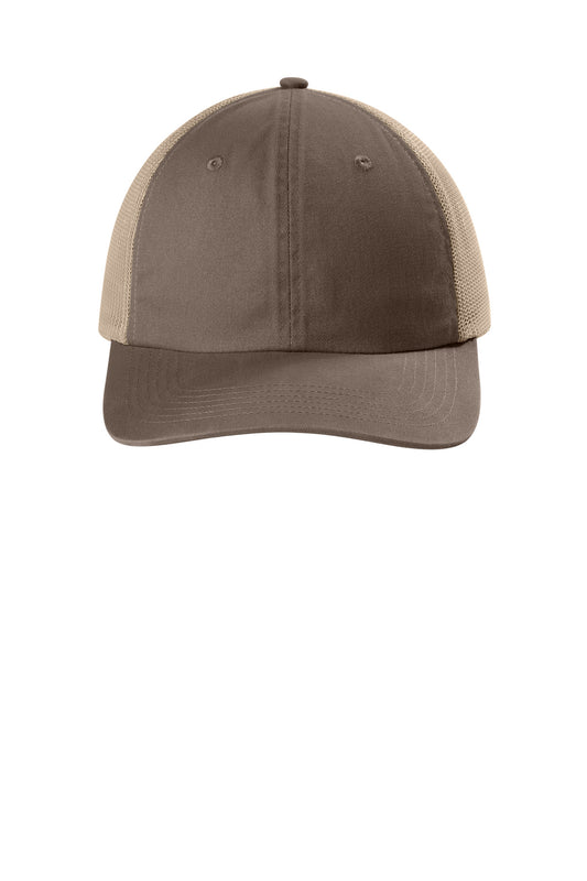 Comfort Colors Sunwashed Trucker Cap - Espresso - flat front