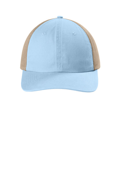 Comfort Colors Sunwashed Trucker Cap - Hydrangea - flat front