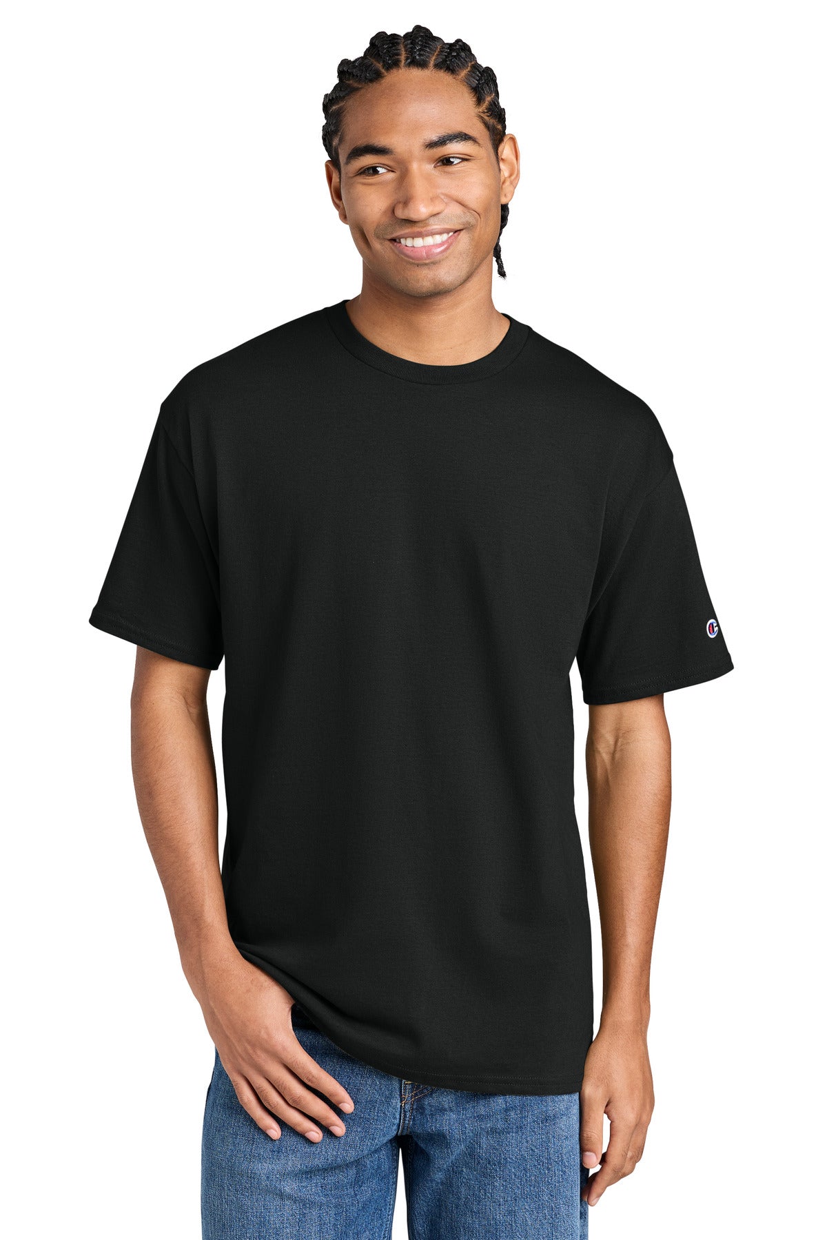 Champion Jersey Short Sleeve Tee - Black - front