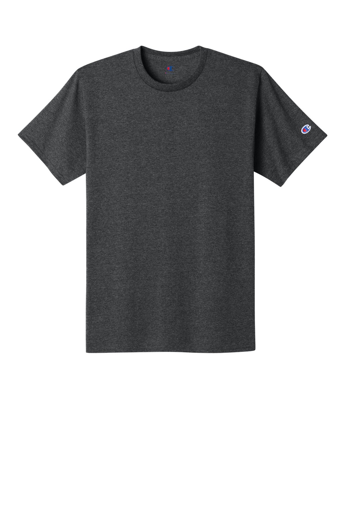 Champion Jersey Short Sleeve Tee - Charcoal Heather - flat front