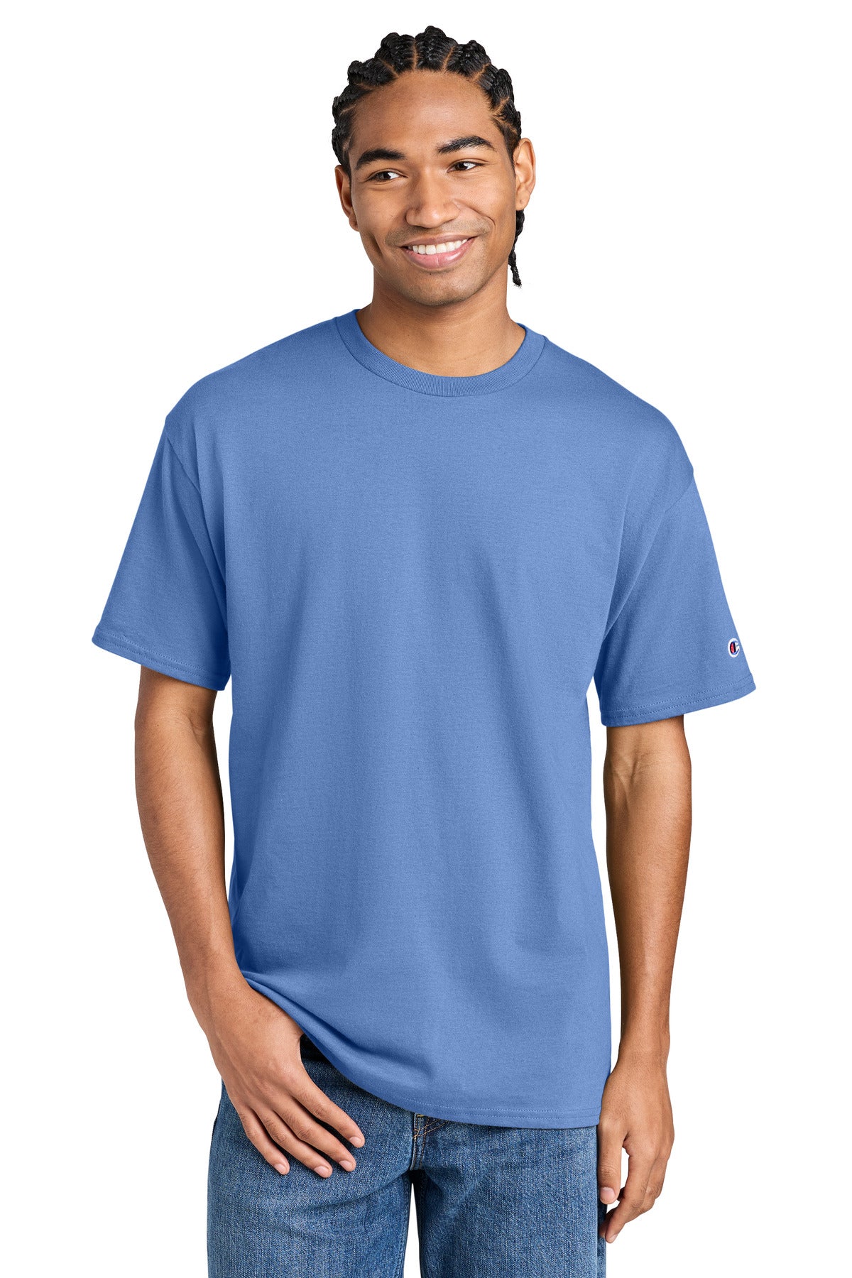 Champion Jersey Short Sleeve Tee - Light Blue - front