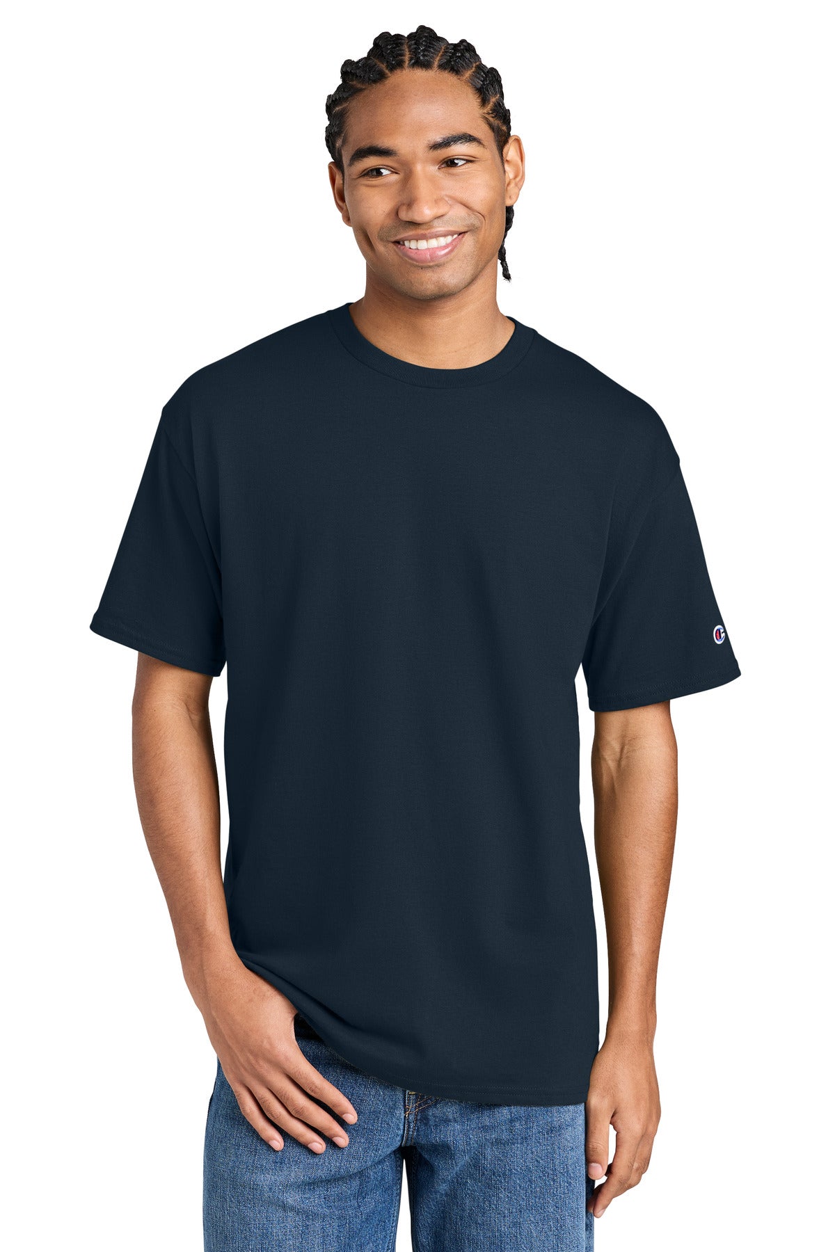 Champion Jersey Short Sleeve Tee - Navy - front