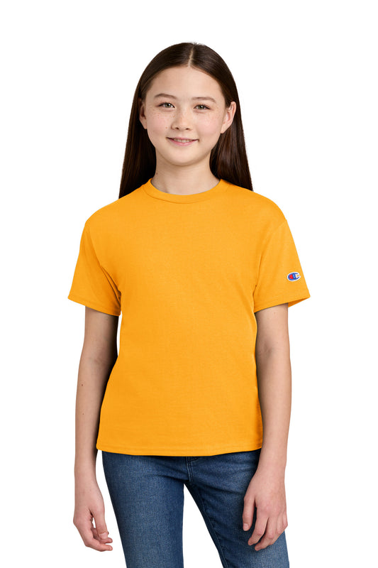Champion Youth Jersey Short Sleeve Tee - C Gold - front
