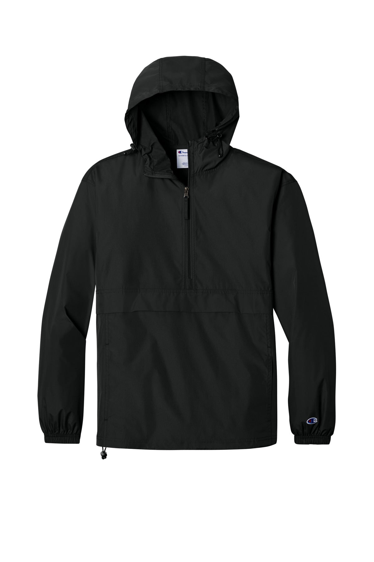 Champion Packable Anorak Jacket - Black - flat front