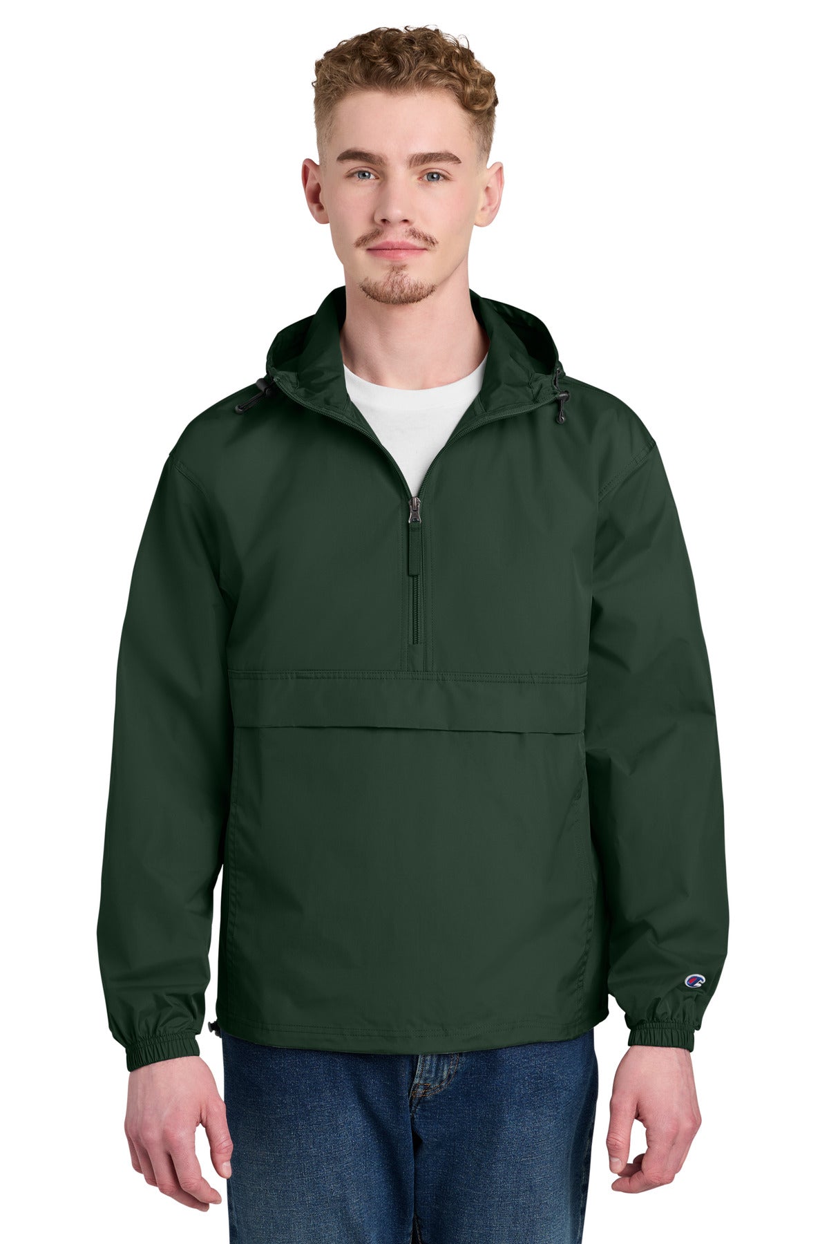 Champion Packable Anorak Jacket - Dark Green - front