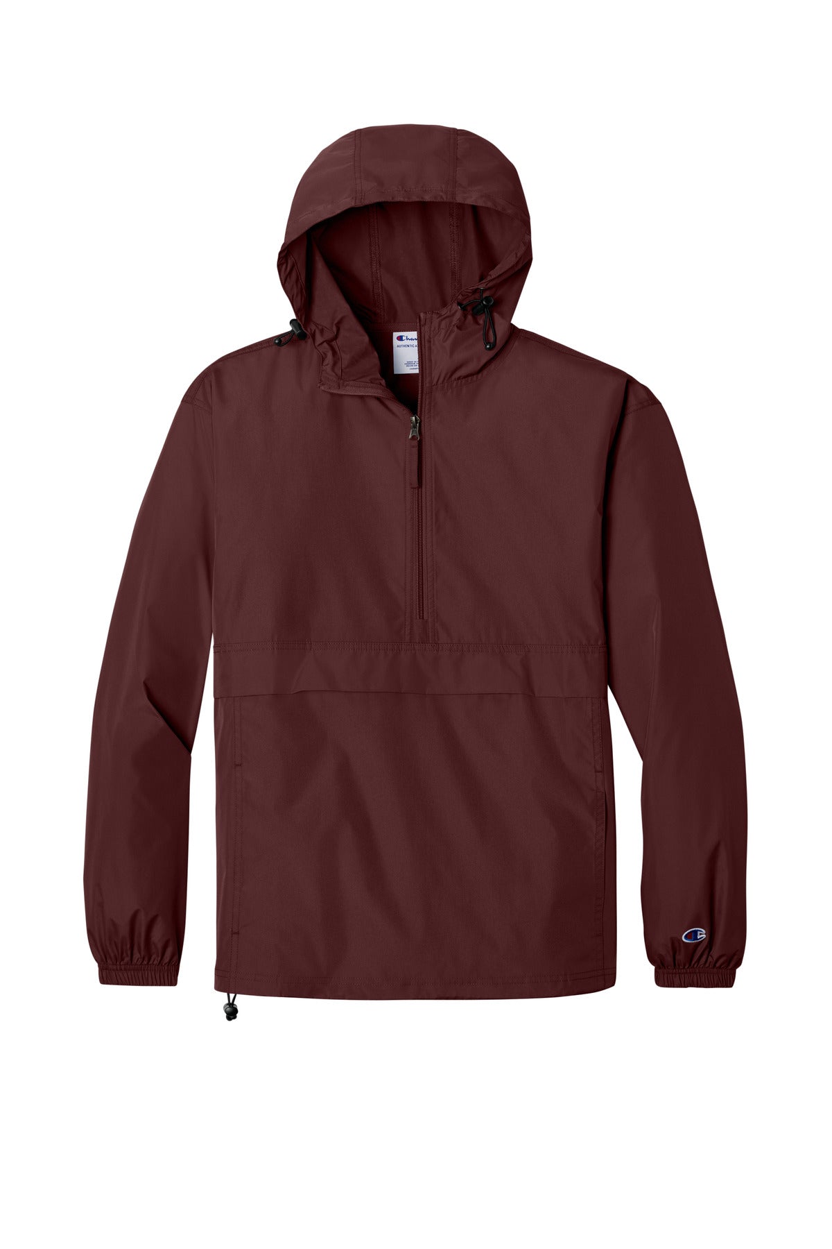 Champion Packable Anorak Jacket - Maroon - flat front