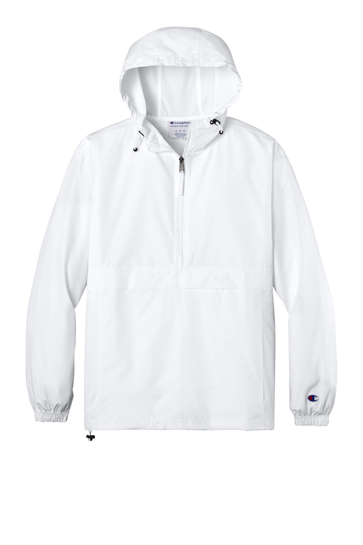 Champion Packable Anorak Jacket - White - flat front