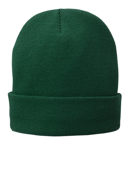 Port Authority Fleece-Lined Knit Cap - Athletic Green - front