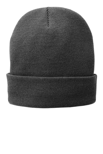 Port Authority Fleece-Lined Knit Cap - Athletic Oxford - front