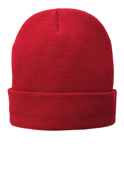 Port Authority Fleece-Lined Knit Cap - Athletic Red - front