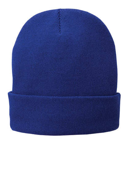 Port Authority Fleece-Lined Knit Cap - Athletic Royal - front