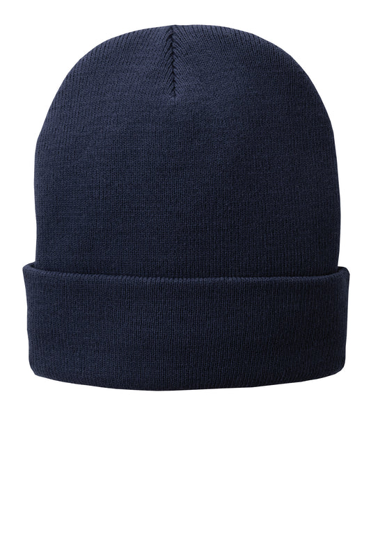 Port Authority Fleece-Lined Knit Cap - Navy - front