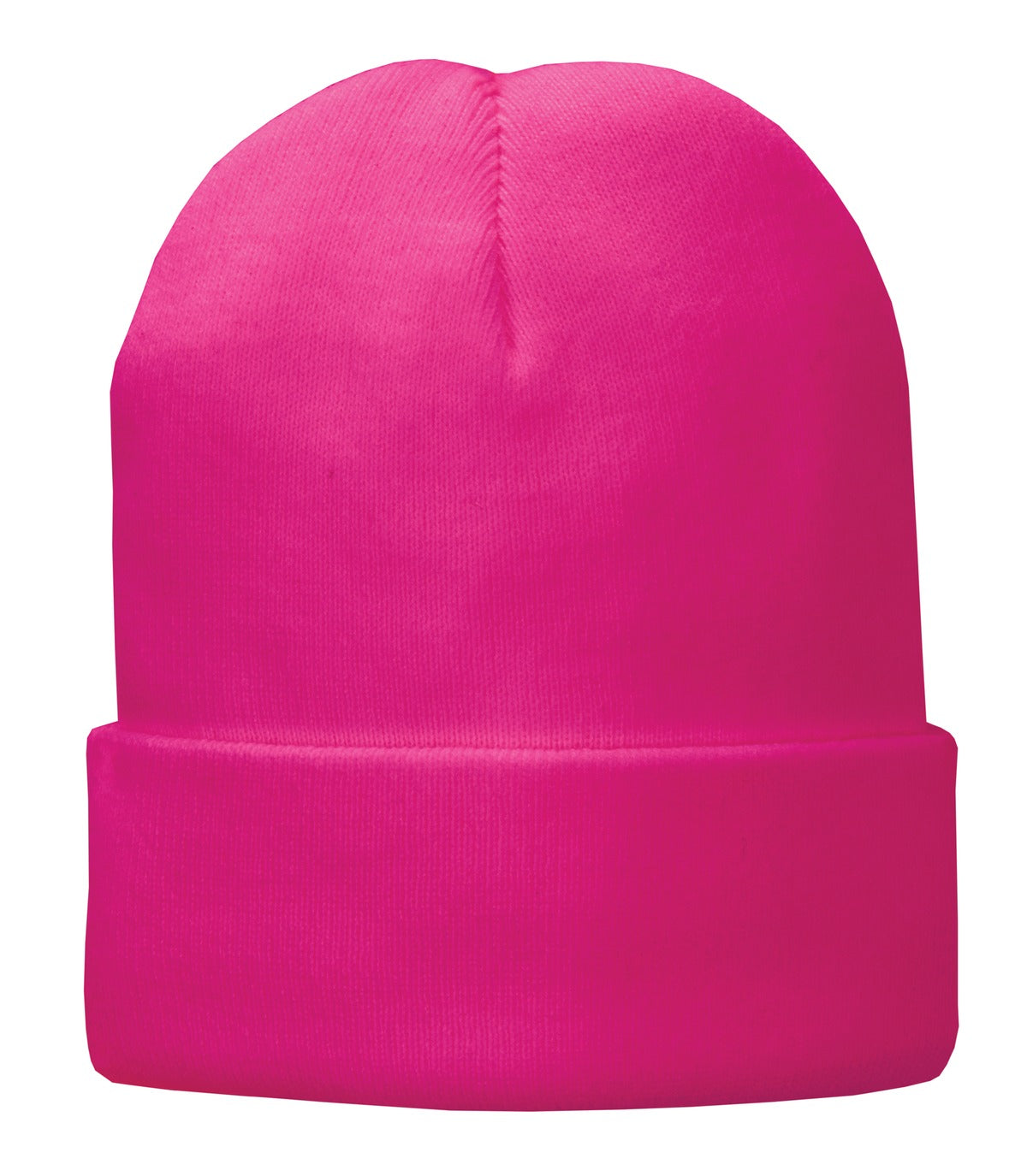 Port Authority Fleece-Lined Knit Cap - Neon Pink Glo - front