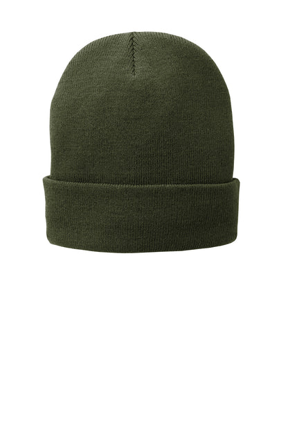 Port Authority Fleece-Lined Knit Cap - Olive Drab Green - front