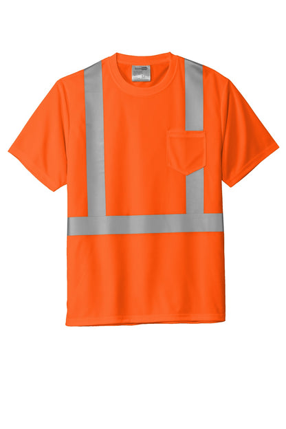 CornerStone ANSI 107 Class 2 Mesh Tee - Safety Orange - flat front