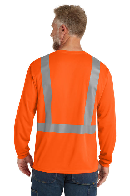 CornerStone ANSI 107 Class 2 Mesh Long Sleeve Tee - Safety Orange - back