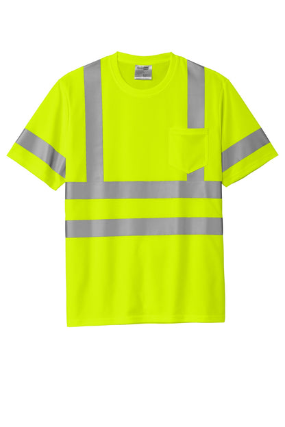 CornerStone ANSI 107 Class 3 Mesh Tee - Safety Yellow - flat front
