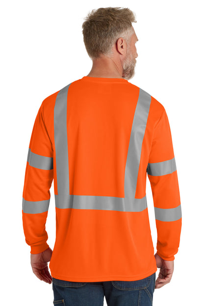CornerStone ANSI 107 Class 3 Mesh Long Sleeve Tee - Safety Orange - back
