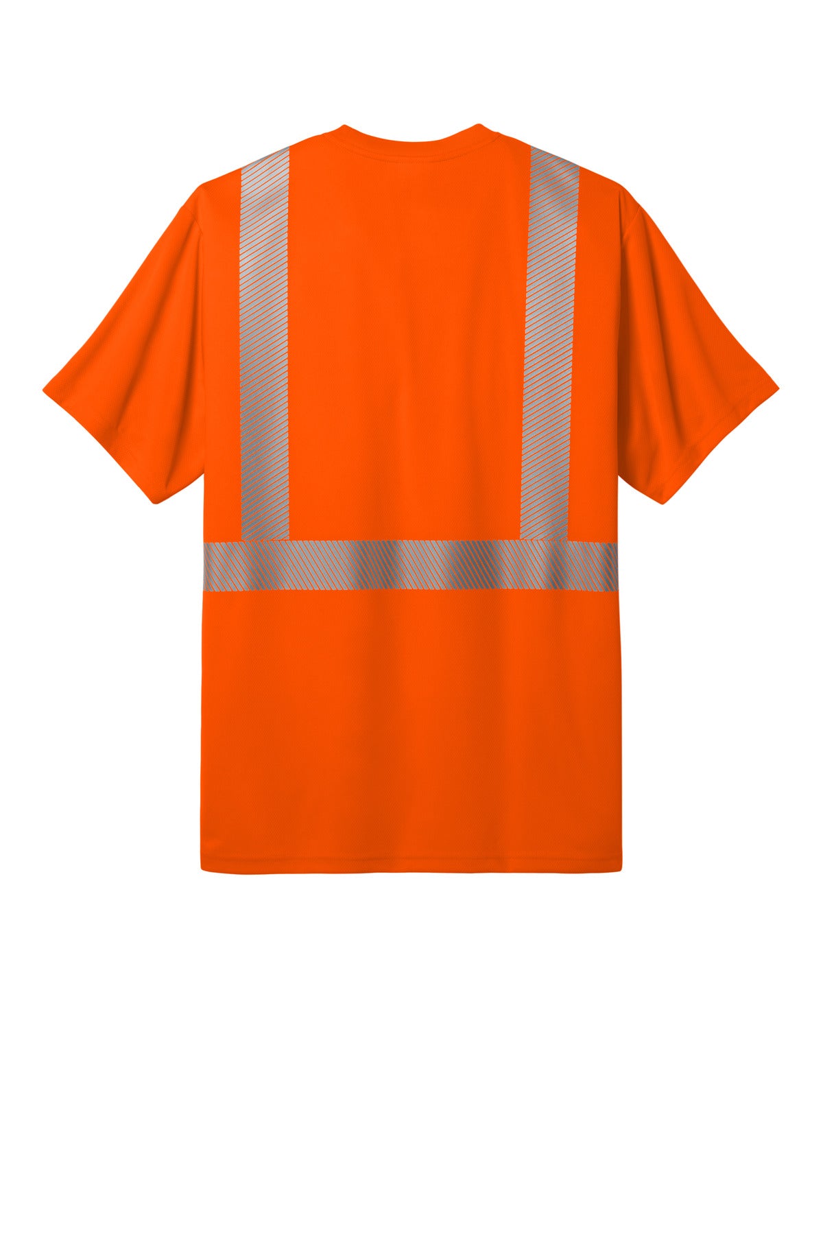CornerStone ANSI 107 Class 2 Segmented Tape Tee - Safety Orange - flat back