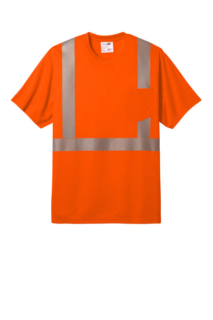 CornerStone ANSI 107 Class 2 Segmented Tape Tee - Safety Orange - flat front