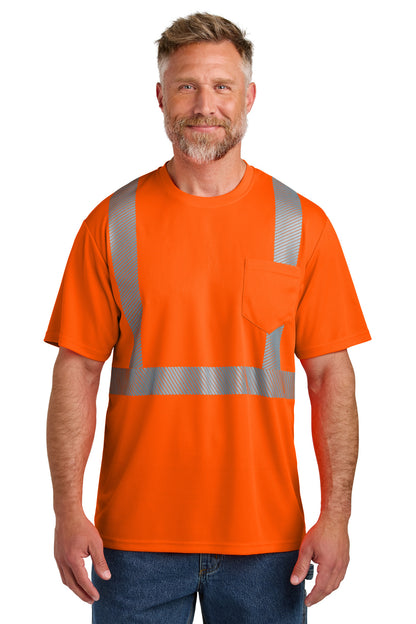 CornerStone ANSI 107 Class 2 Segmented Tape Tee - Safety Orange - front