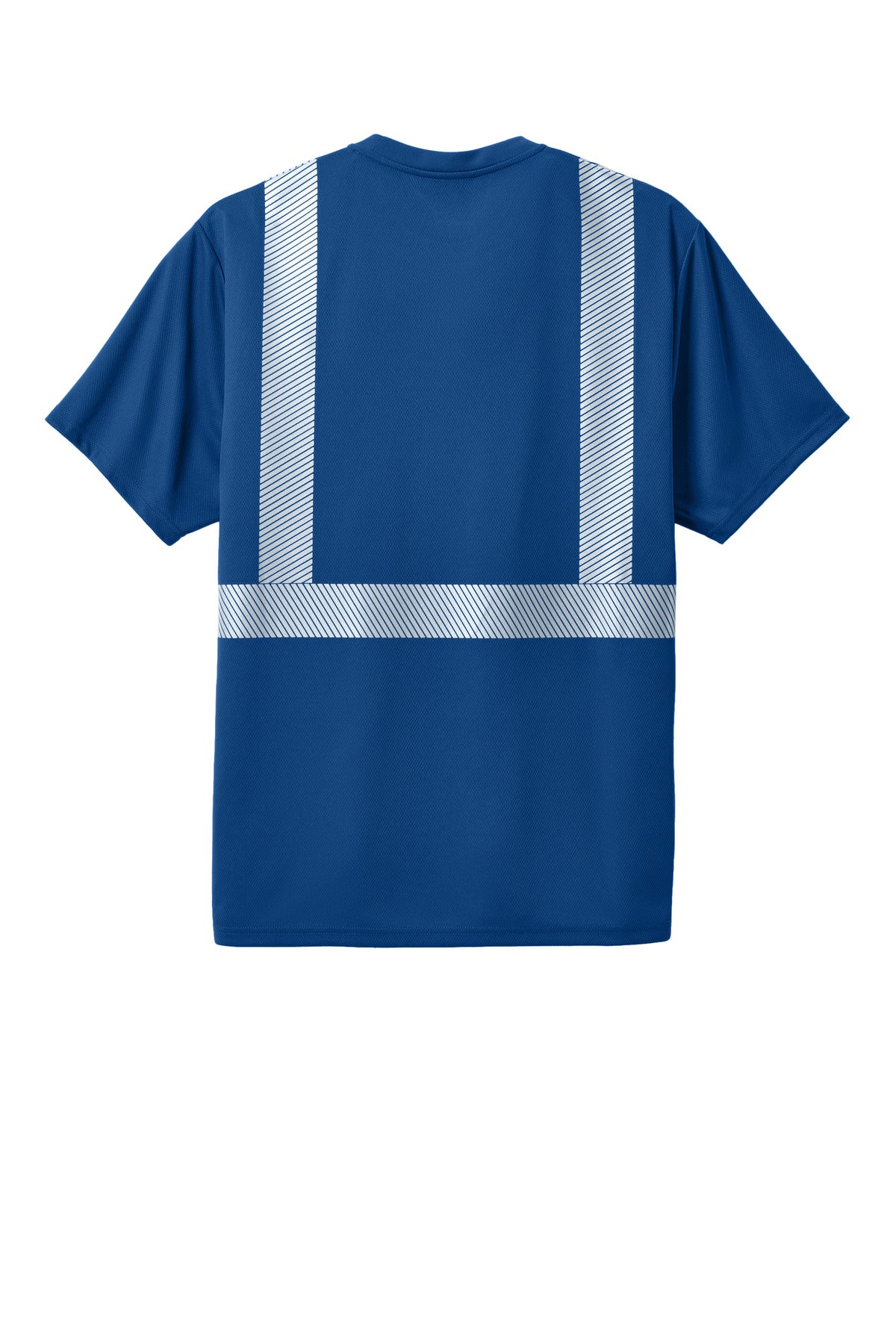 CornerStone Enhanced Visibility Segmented Tape Tee - Royal - flat back