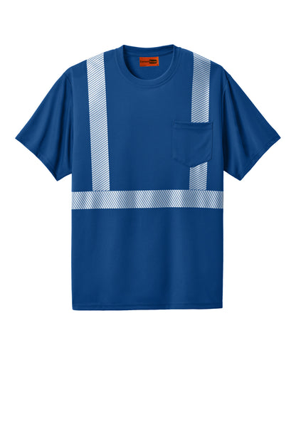 CornerStone Enhanced Visibility Segmented Tape Tee - Royal - flat front