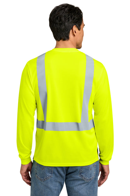 CornerStone ANSI 107 Class 2 Long Sleeve Mesh Blocked Tee - Safety Yellow/ Black - back