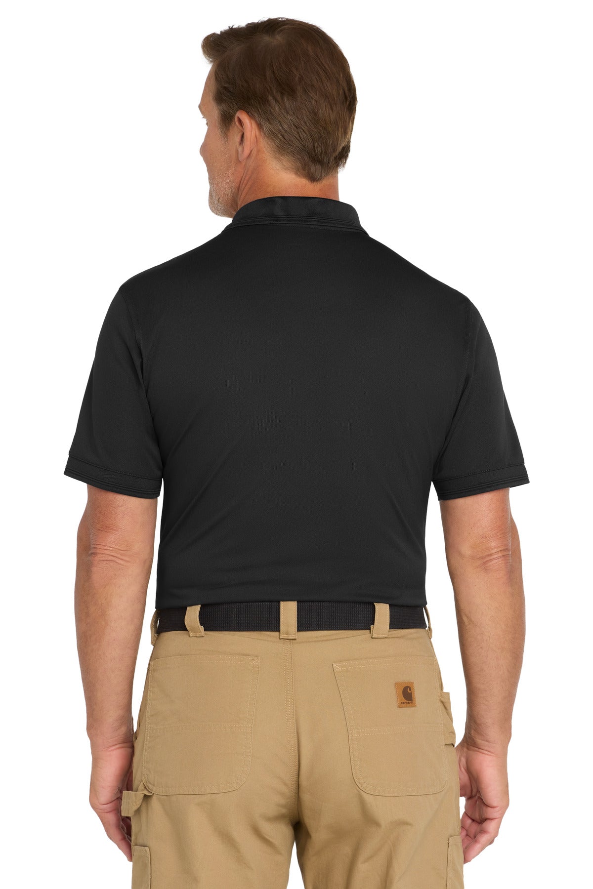 CornerStone Industrial Snag-Proof Pique Polo - Black - back