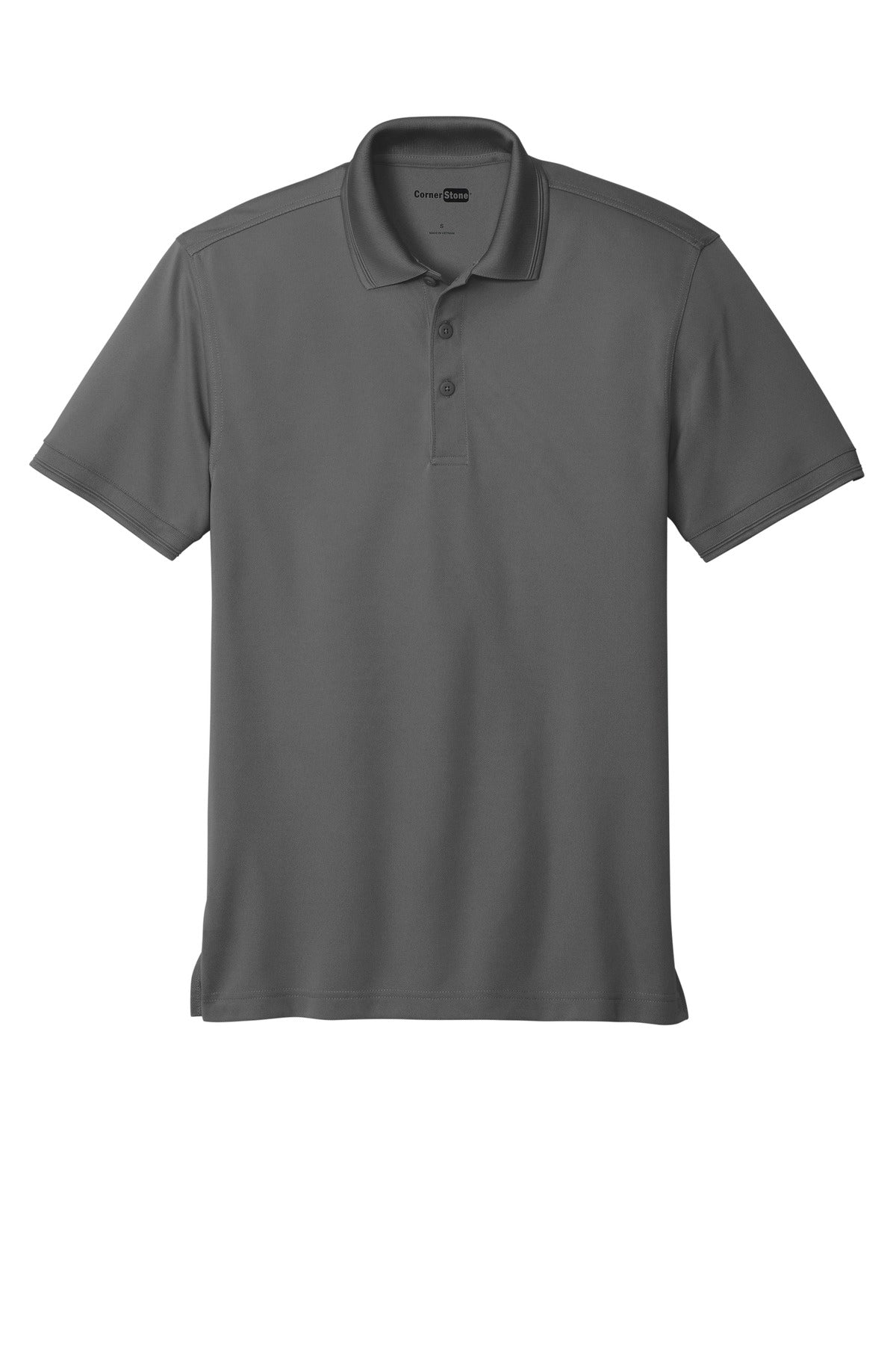 CornerStone Industrial Snag-Proof Pique Polo - Charcoal - flat front