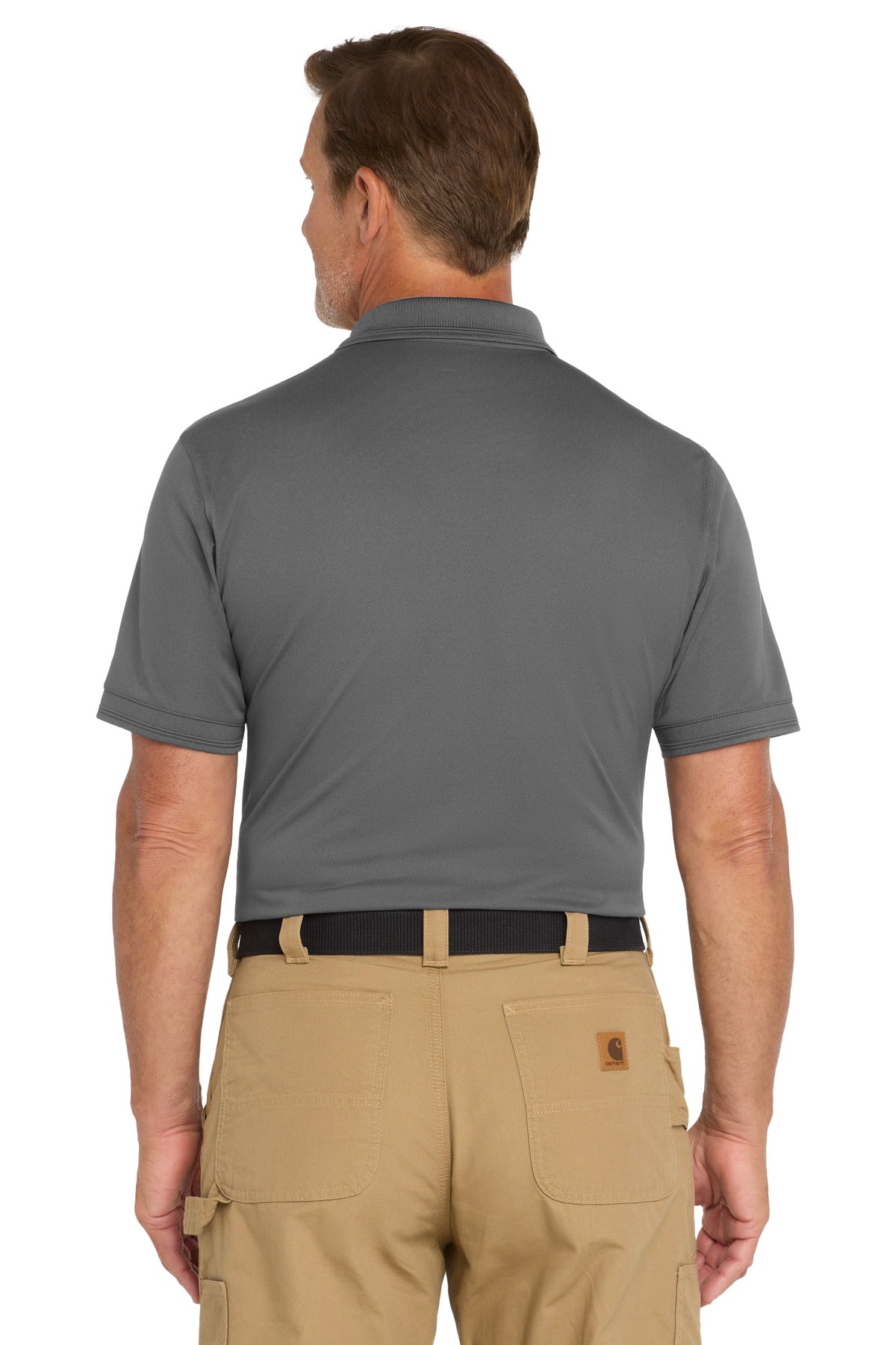 CornerStone Industrial Snag-Proof Pique Polo - Charcoal - back