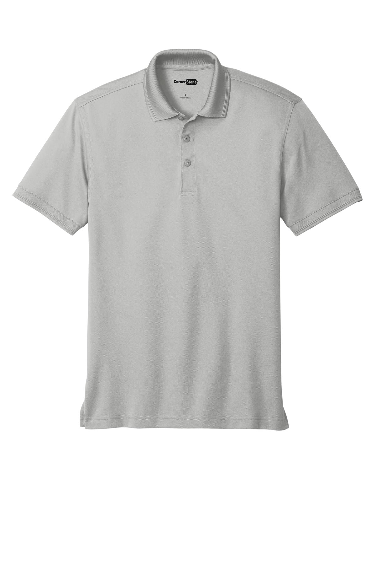 CornerStone Industrial Snag-Proof Pique Polo - Light Grey - flat front